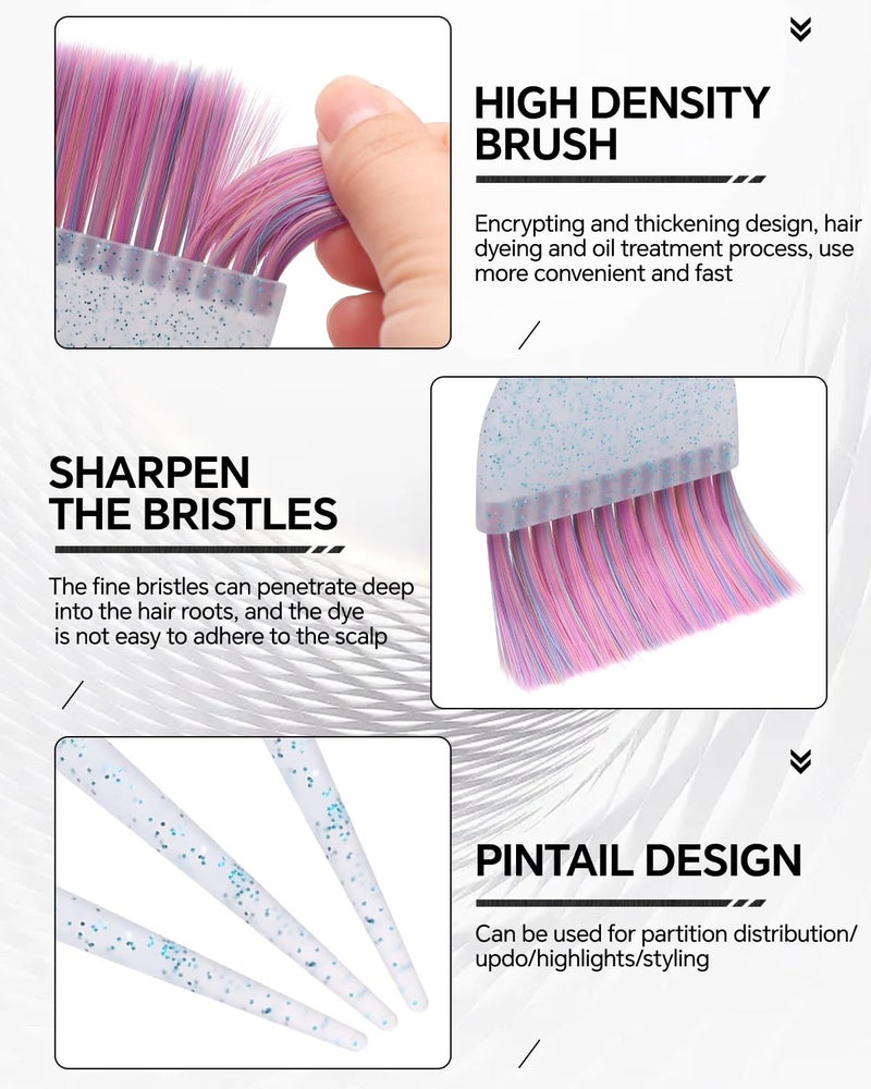 BarberTop 3 Pack Hair Color Brush Set - Professional Hair Dye Brush for Stylist, for Highlighting, Tint and Coloring Sections - Women Men Salon Use Home DIY Dyeing - Image 3